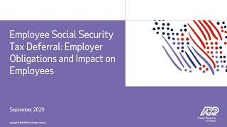 Employee Social Security Tax Deferral Employer Obligations and Impact on Employees [upl. by Onimixam]