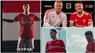 ✅Officially announced  Jadon Sancho unveiled at Old Trafford by Manchester United [upl. by Eecrad]