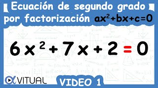 ⏫ Solución de Ecuaciones Cuadráticas por el Método de Factorización ax2bxc0  Video 1 de 5 [upl. by Hajile914]