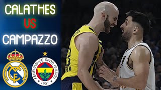 Full conflict Campazzo  Calathes  Real Madrid  Fenerbahce  Euroleague basketball [upl. by Kazmirci]