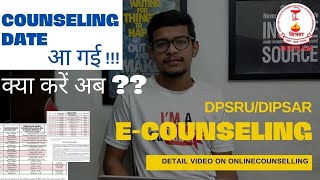 DIPSARDPSRU COUNSELLING SCHEDULE2021  ECounselling Dipsar [upl. by Pettifer739]