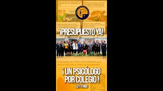 Exigimos el cumplimiento de la Ley 31902 UN PSICÓLOGO POR COLEGIO [upl. by Aicenad]