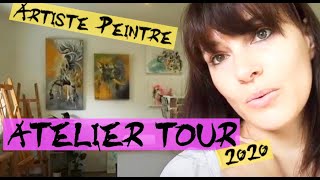 ATELIER TOUR  Je vous fais visiter mon atelier de peinture  août 2020 [upl. by Ragouzis]