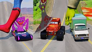 Weird Cars amp Strange Cars VS Bollard amp Hammer Hulks Foot Stream 4 Crush in BeamNGdrive shorts [upl. by Ashjian]