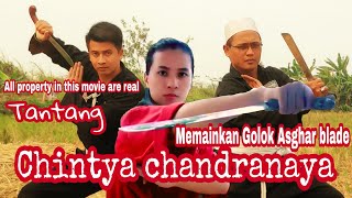 Tantang CHINTYA CHANDRANAYA memainkan golok asghar blade [upl. by Hareema]