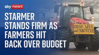 Farmers protest Starmer vows to defend budget all day long as farmers slam disrespectful PM [upl. by Ellan41]