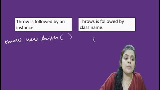 Difference Between throw and throws in Java  Exception Handling in Java [upl. by Handy300]