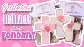 Galletas de mantequilla para PRIMERA COMUNIÓN decoradas con Fondant  Nivel Delicia [upl. by Ikcaj]