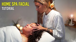 The Most Relaxing Luxury Home Spa Facial Tutorial Ever [upl. by Gromme958]