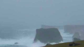 Eshaness cliffs Shetland in an equinoctial storm [upl. by Elburt]