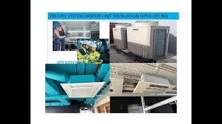 VRF indoor unit installation open ceiling area HVACFresh air connectionMitsubishi VRF [upl. by Jessalin747]