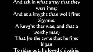 Description of Knight General Prologue to Canterbury Tales in Middle English [upl. by Evelc]