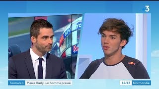 Le pilote de F1 Pierre Gasly invité de France 3 Normandie [upl. by Harutek996]