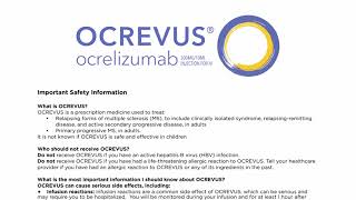 OCREVUS Indications amp Important Safety Information [upl. by Odine]