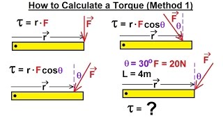 Physics 15 Torque Fundamentals 4 of 13 How to Calculate a Torque Method 1 [upl. by Karas783]