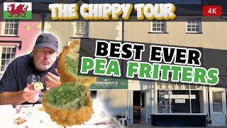 Chippy Review 57 Hennighans Machynlleth Best Pea Fritter to Date and Fun Potato Donuts [upl. by Reel]