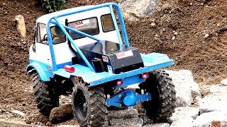 RC TRUCK TRAIL Scale MB Unimog climbing ACTION SMTT Schweiz Roadworker Urmitz [upl. by Placido]