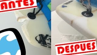 Como reparar la cola de una tabla de surf [upl. by Aihseit]