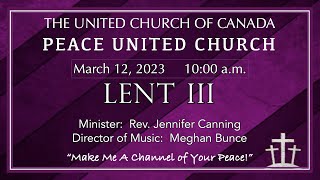 Peace United Church March 12 2023 Service [upl. by Jat299]