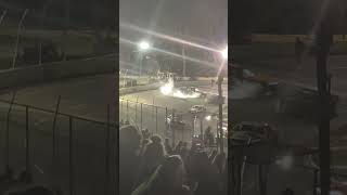 Street Stock Overheats  Mahoning Valley Speedway [upl. by Nedyah564]