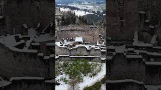 Eisenberg castle ruin during winter  It looks even more epic with snow [upl. by Winne37]