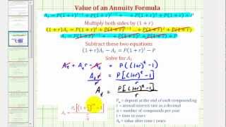 Derive the Value of an Annuity Formula Compounded Interest [upl. by Adnelg]