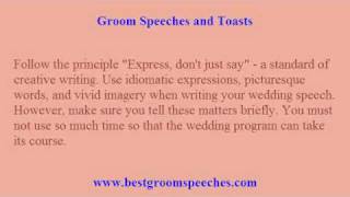 Groom Wedding Speeches  3 Tips to WorryFree Writing of Wedding Speeches [upl. by Fayola]