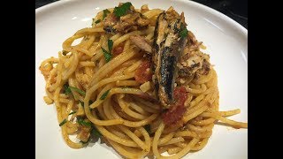 Super Quick Spaghetti with Sardines Marinara and Pesto [upl. by Muire208]