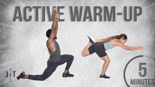 5 Minute ActiveDynamic WarmUp Stretch [upl. by Ahsinrev]