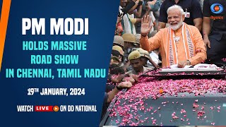 PM Narendra Modi Holds Massive Road Show In Chennai Tamil Nadu [upl. by Maggs866]