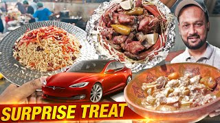 New Car Treat at Karachi Highway 🇨🇦  Mutton Dum Pulao Rosh amp a Surprise  Best Pakistani Food [upl. by Aciretehs]