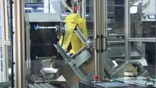 RolloMaticPacking into boxes from conveyor [upl. by Elttil]