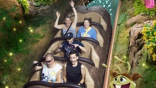 Tianas Bayou Adventure Full Ride at Disneys Magic Kingdom YES WE GOT WET [upl. by Ilehs]