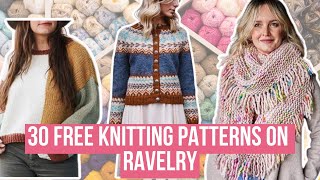 30 FREE Knitting patterns on Ravelry knittingpattern [upl. by Otaner]