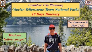 GlacierYellowstoneTeton National Parks 10 days Itinerary  Complete Trip Planning [upl. by Kristo]