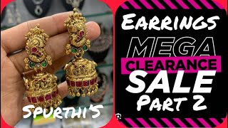 Spurthi jewels is live now Mega clearance SALE earrings part  2  WhatsApp 8904096099 [upl. by Tigges]