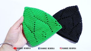 Crochet  Tutorial Peci Kopiah Rajut Motif Ke2  Kufi Hat Subtitles Available [upl. by Goodhen615]