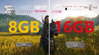 8GB vs 16GB RAM Test in 8 Games [upl. by Tnek120]