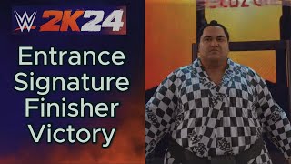 Yokozuna  WWE 2k24 Showcase Entrance Signature Finisher Victory 4k60FPS [upl. by Ecinaj]