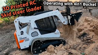 3d printed RC Skid steer 4in1 Bucket operating by AN3DRC [upl. by Ami639]