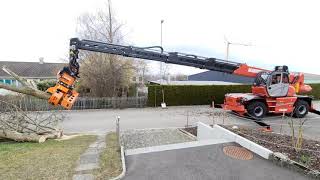 Manitou Teleskoplader MRT 3050 mit Woodcracker und Seilwinde [upl. by Aitnahs450]