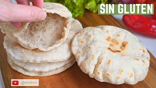 PAN ÁRABE SIN GLUTEN Pan de Pita  SIN GLUTEN SIN LACTOSA VEGANO [upl. by Herculie710]