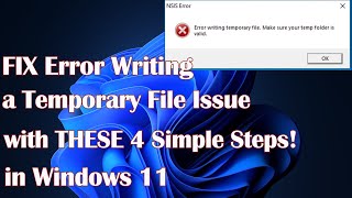 FIX Error Writing a Temporary File Issue with THESE 4 Simple Steps [upl. by Naujad]