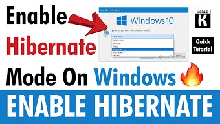 Enable Hibernate mode on Windows 11 108 amp 7 [upl. by Duarte]