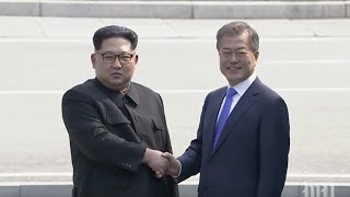 Moon Jaein and Kim Jong Un meet for historic summit of the Koreas [upl. by Arayc]