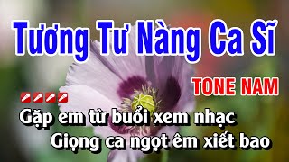 Karaoke Tương Tư Nàng Ca Sĩ Tone Nam Nhạc Sống Dễ Hát  Hoàng Luân [upl. by Ransome]