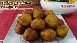 BOLITAS DE PLÁTANO CON QUESO receta venezolana súper ricas [upl. by Eleinad]