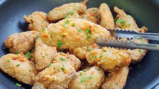 GARLIC BUTTERED CHICKEN WINGS RECIPE [upl. by Haraf]