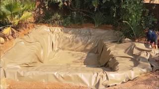 Pond liner installation [upl. by Gollin]