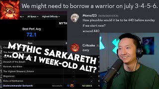 Mythic Sarkareth on a 1weekold Warrior alt [upl. by Shaya572]